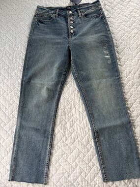 NWT GAP High-Rise Slim Straight Ankle jeans Light Blue Wash size 10/30